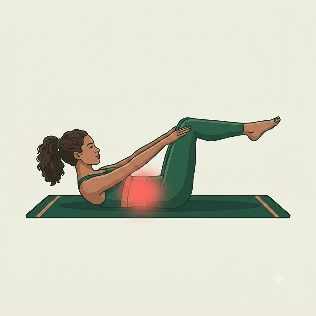 Exercice d'abdos au sol, jambes levées